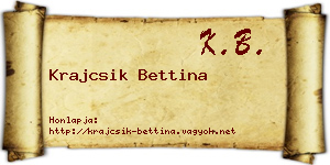 Krajcsik Bettina névjegykártya